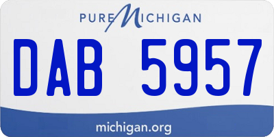 MI license plate DAB5957