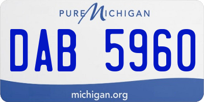 MI license plate DAB5960