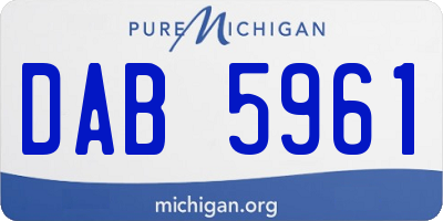 MI license plate DAB5961