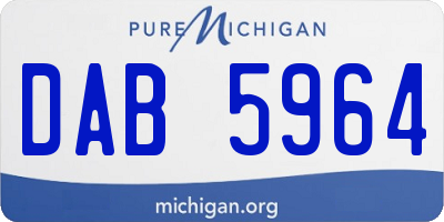 MI license plate DAB5964