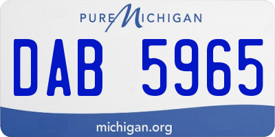 MI license plate DAB5965
