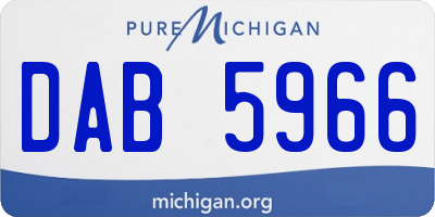 MI license plate DAB5966