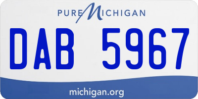 MI license plate DAB5967