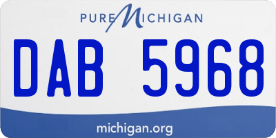MI license plate DAB5968