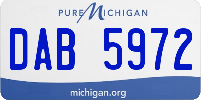 MI license plate DAB5972