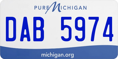 MI license plate DAB5974