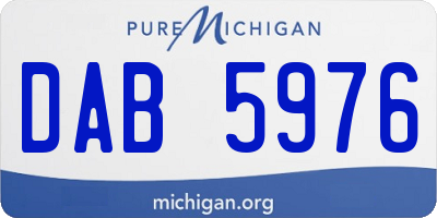 MI license plate DAB5976