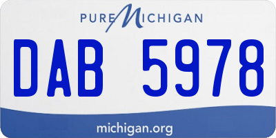 MI license plate DAB5978