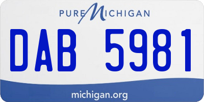 MI license plate DAB5981
