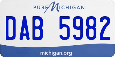 MI license plate DAB5982
