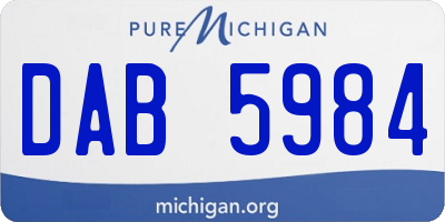 MI license plate DAB5984