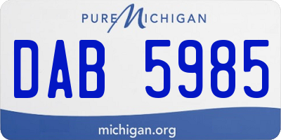 MI license plate DAB5985