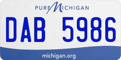 MI license plate DAB5986