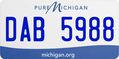 MI license plate DAB5988