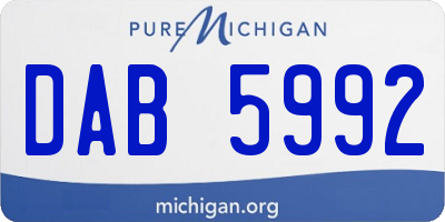 MI license plate DAB5992