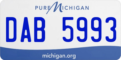 MI license plate DAB5993