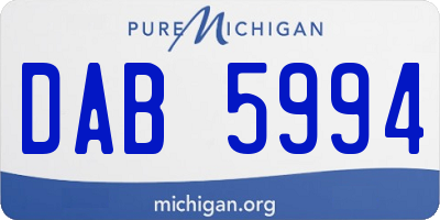 MI license plate DAB5994
