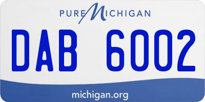 MI license plate DAB6002