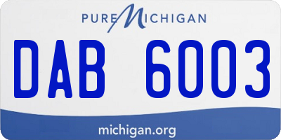 MI license plate DAB6003