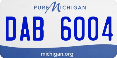 MI license plate DAB6004