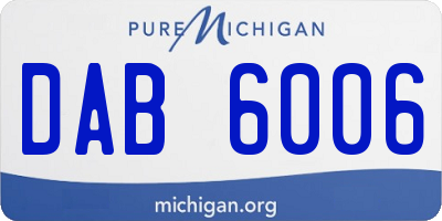 MI license plate DAB6006