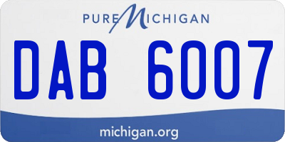 MI license plate DAB6007