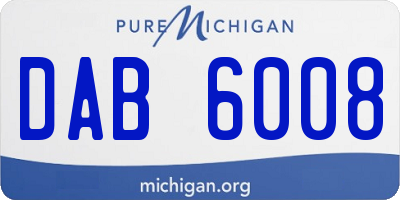 MI license plate DAB6008