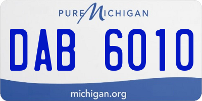 MI license plate DAB6010