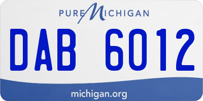 MI license plate DAB6012