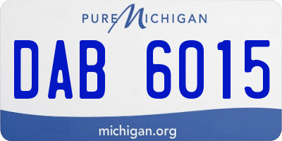 MI license plate DAB6015