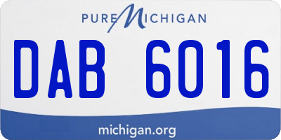 MI license plate DAB6016