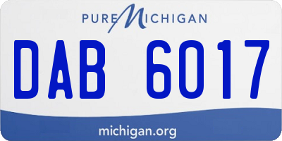 MI license plate DAB6017
