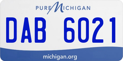 MI license plate DAB6021