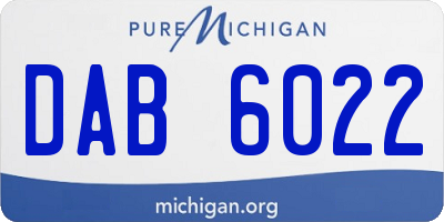 MI license plate DAB6022