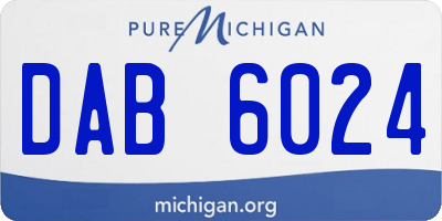 MI license plate DAB6024