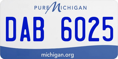 MI license plate DAB6025