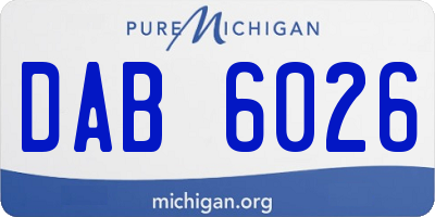 MI license plate DAB6026