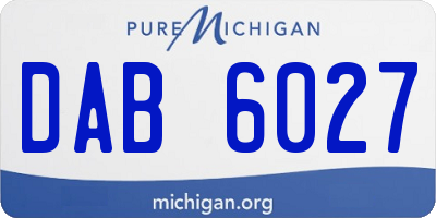 MI license plate DAB6027
