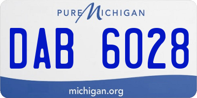 MI license plate DAB6028