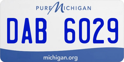 MI license plate DAB6029