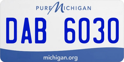 MI license plate DAB6030