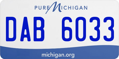 MI license plate DAB6033