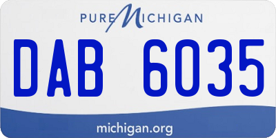 MI license plate DAB6035