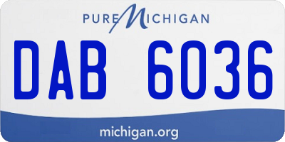 MI license plate DAB6036