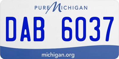MI license plate DAB6037