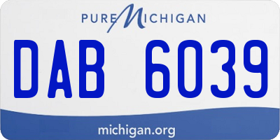 MI license plate DAB6039