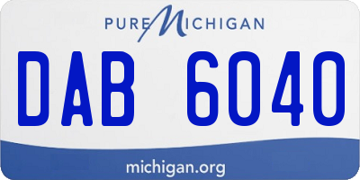MI license plate DAB6040