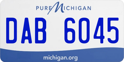 MI license plate DAB6045