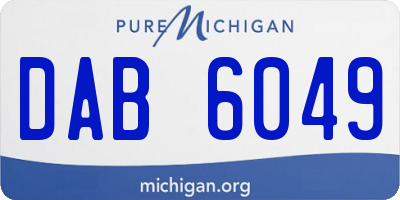 MI license plate DAB6049