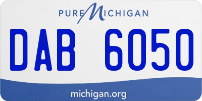 MI license plate DAB6050